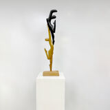 Sculpture en bois 'duo dansant pour toujours ensemble'