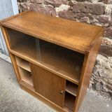 Oak Library 1960-70s French Design shop window industrial Art Deco