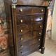 Empire period chest of drawers, early 19th century, in flame mahogany.