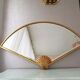 Vintage golden wooden mirror, '80s, Hollywood Regency