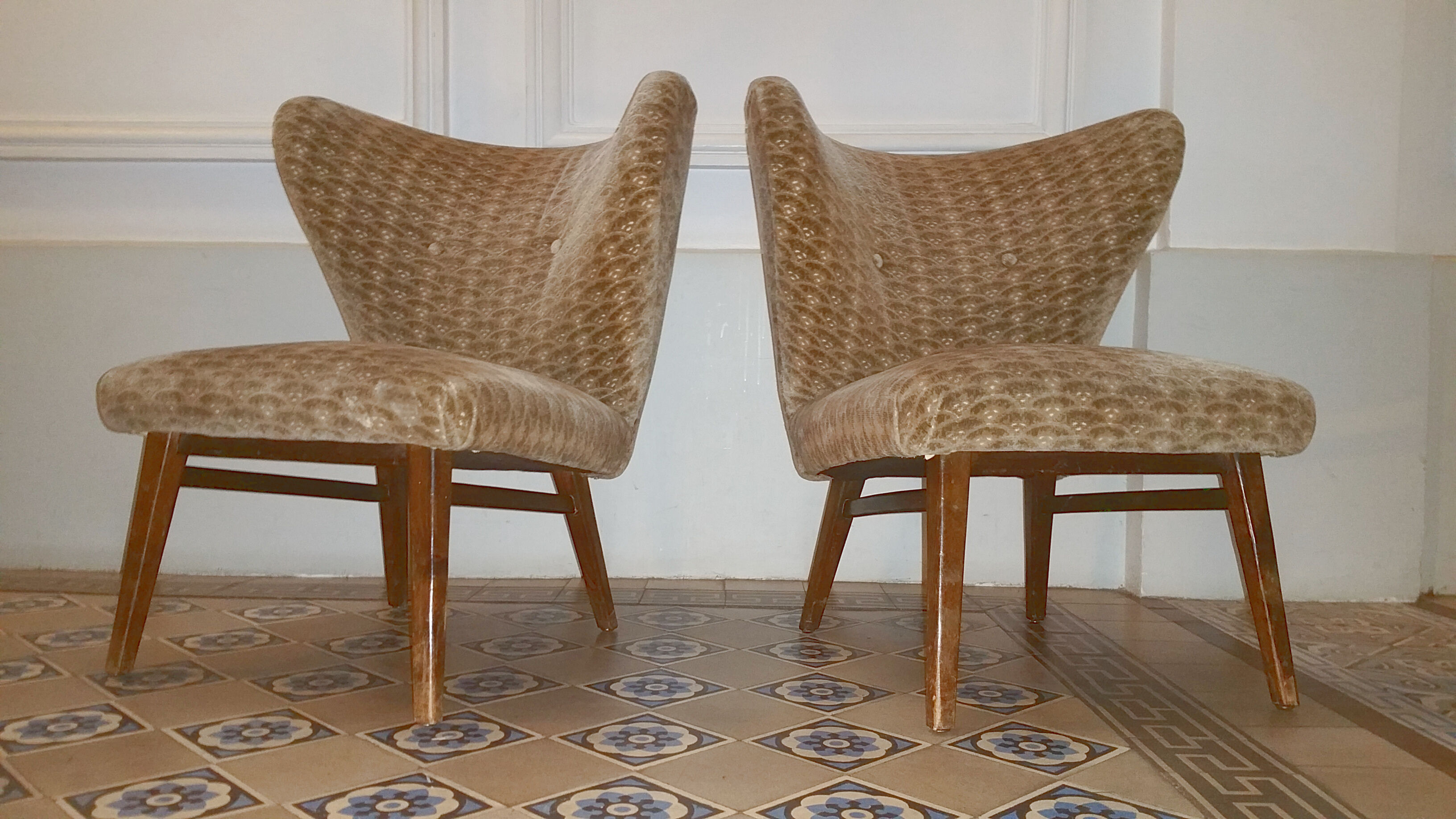 Chair Danish wingback Chair Scandinavian flesh small wing of Elias Svedberg