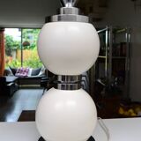 Delmas lamp base in white metal and chrome from the 70s