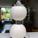 Delmas lamp base in white metal and chrome from the 70s