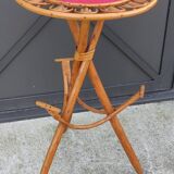 Petite table d appoint porte manteau vintage en rotin