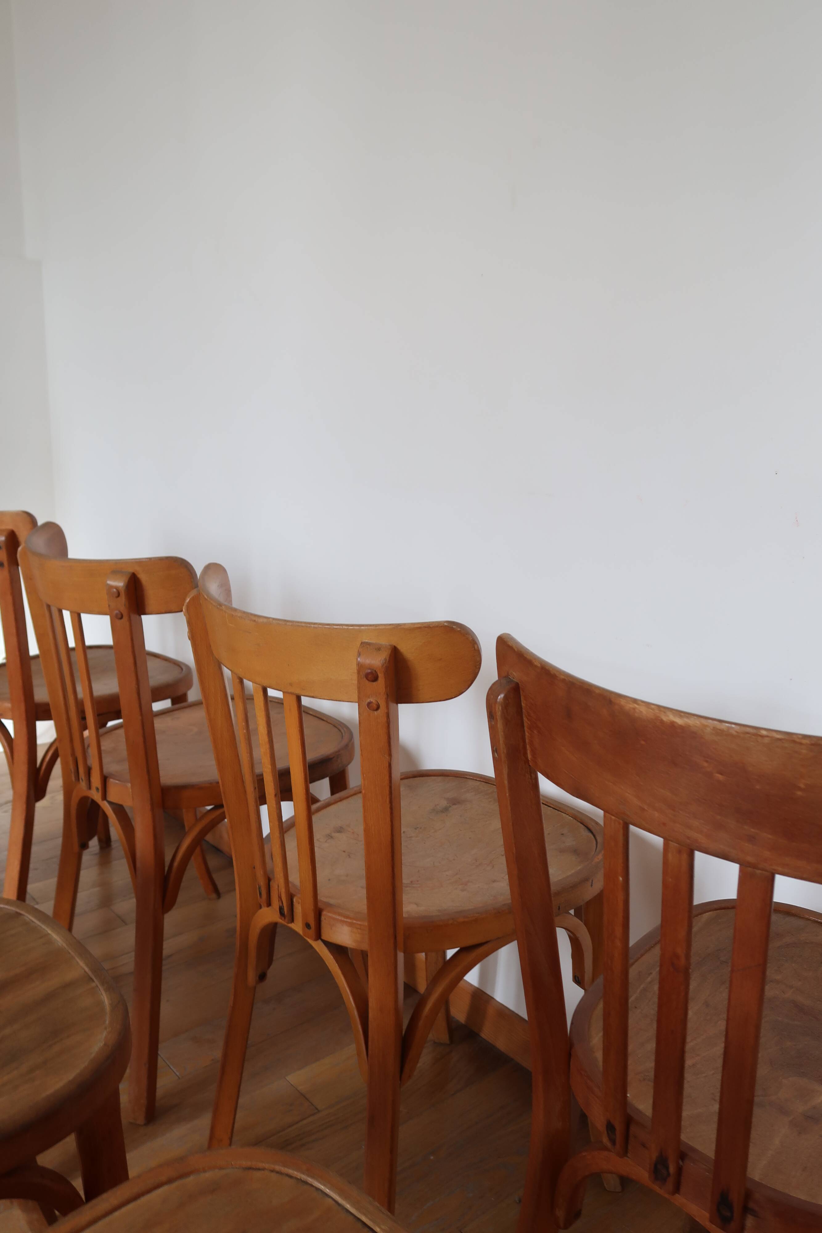 Set of 10 baumann bistro chairs