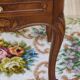 Louis XV bedside table, 3 drawers, bordered top