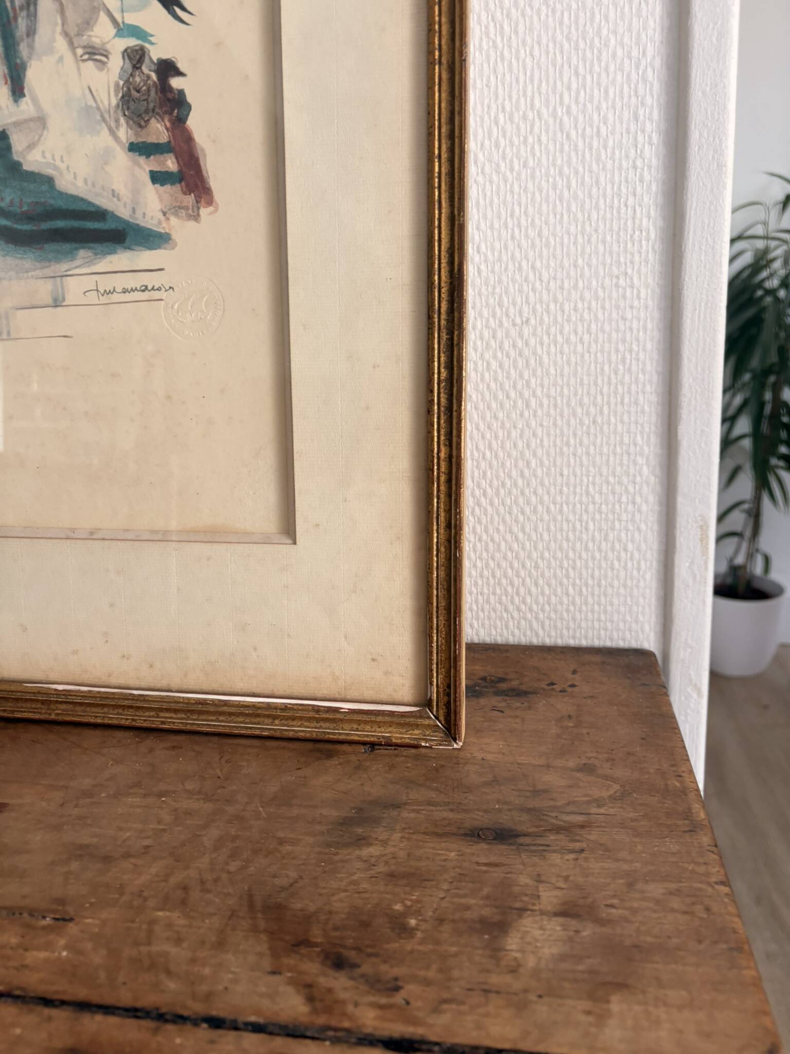 Lithograph Elegant Woman Greyhound Latin Union Edition Lucien Fontanarosa