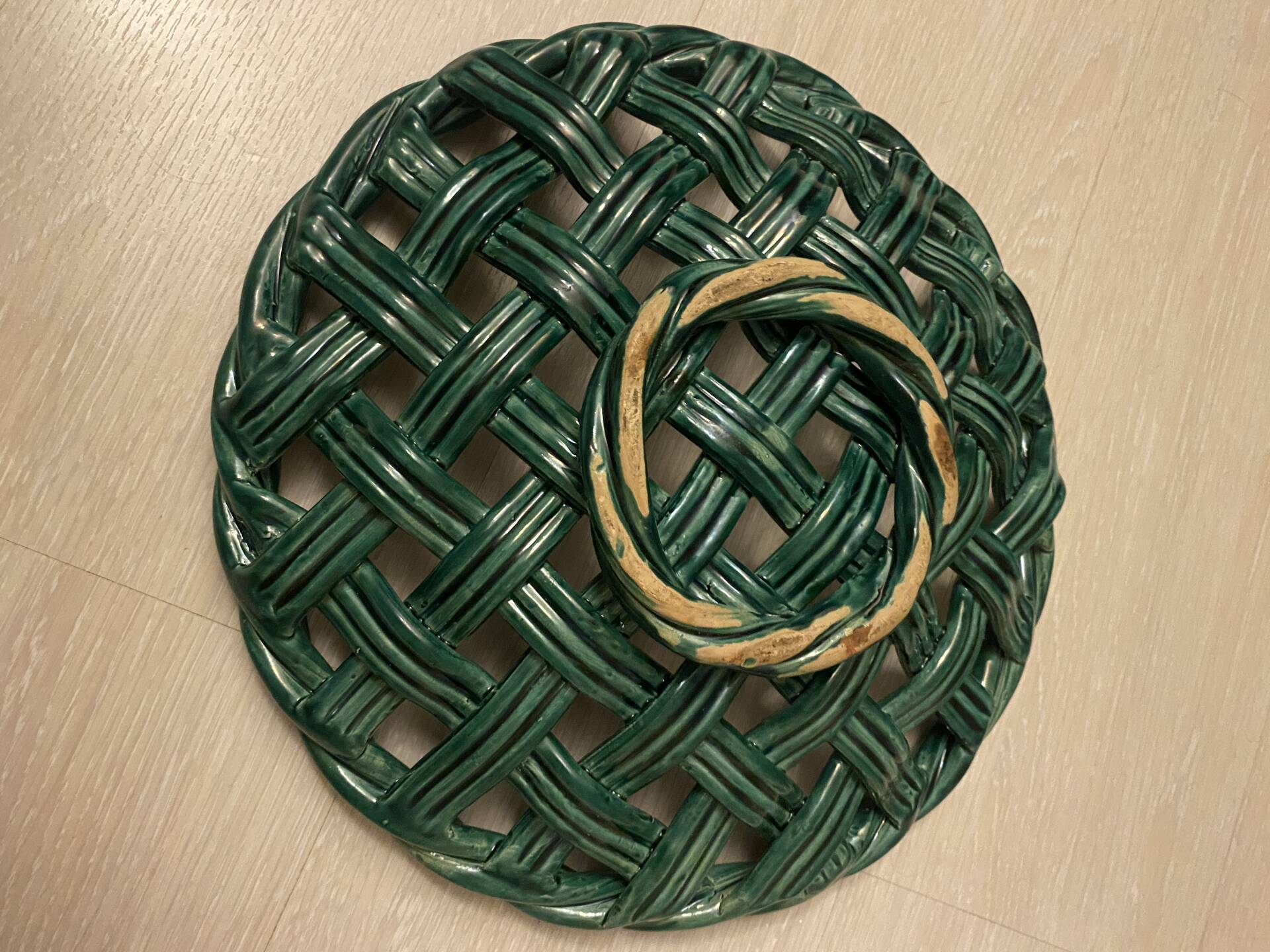 Woven ceramic basket type Vallauris