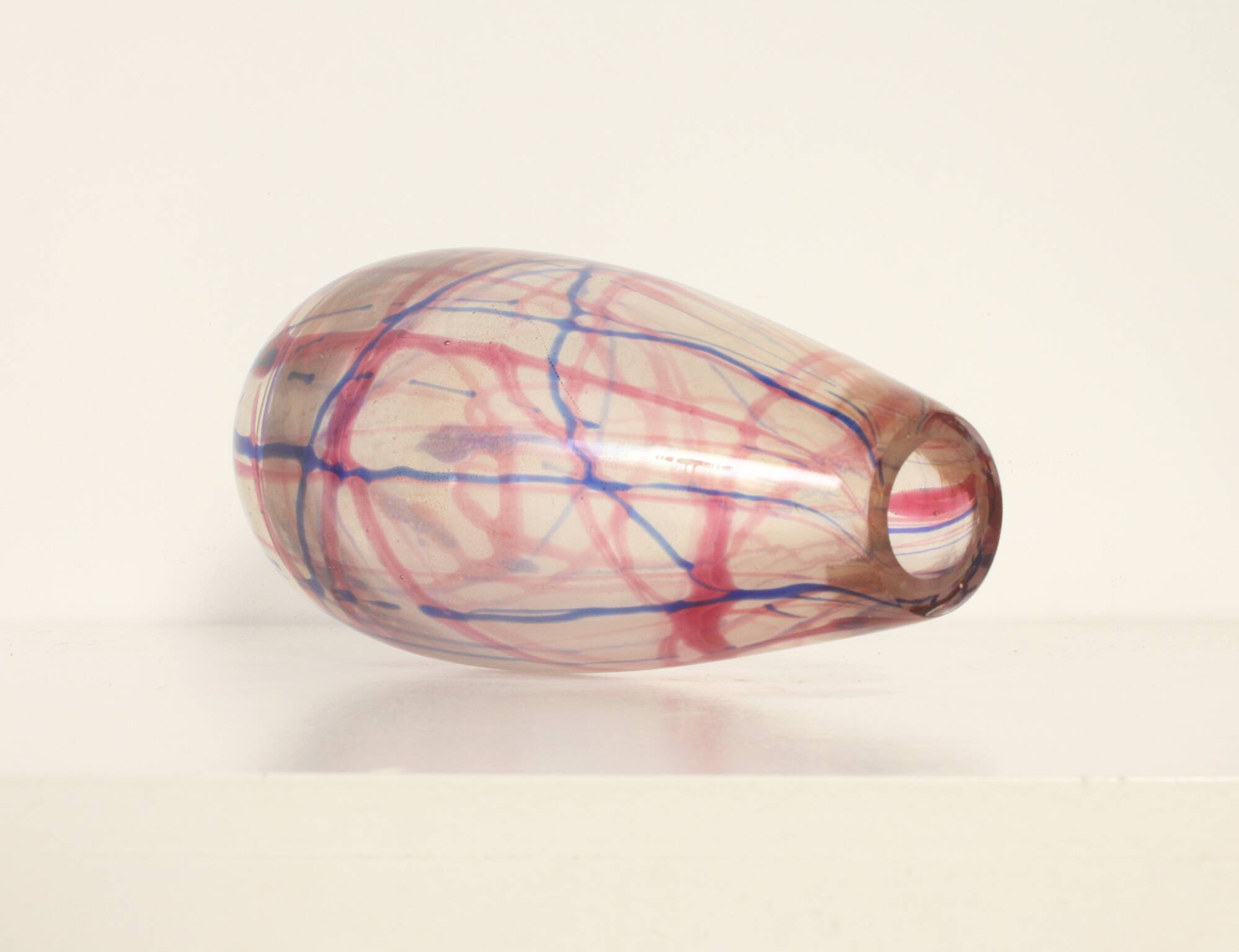 Vase de Murano à lignes colorées, Italie, 1950