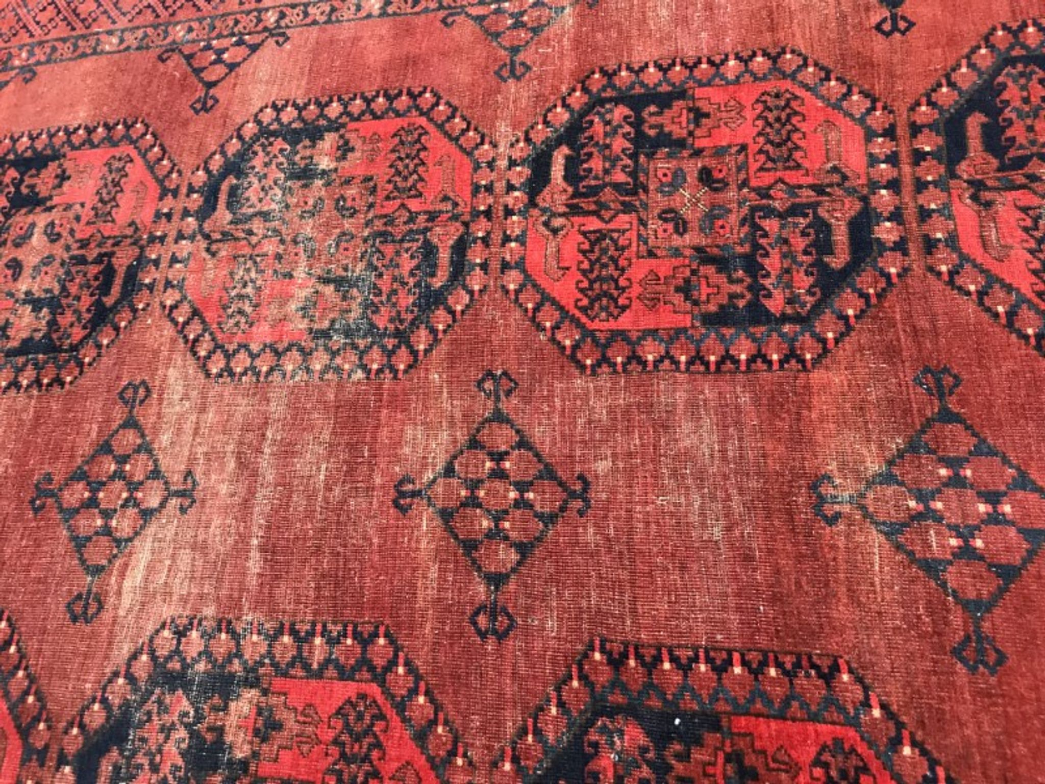 Large carpet former Turkmen afghan handmade 286 X 342 CM
