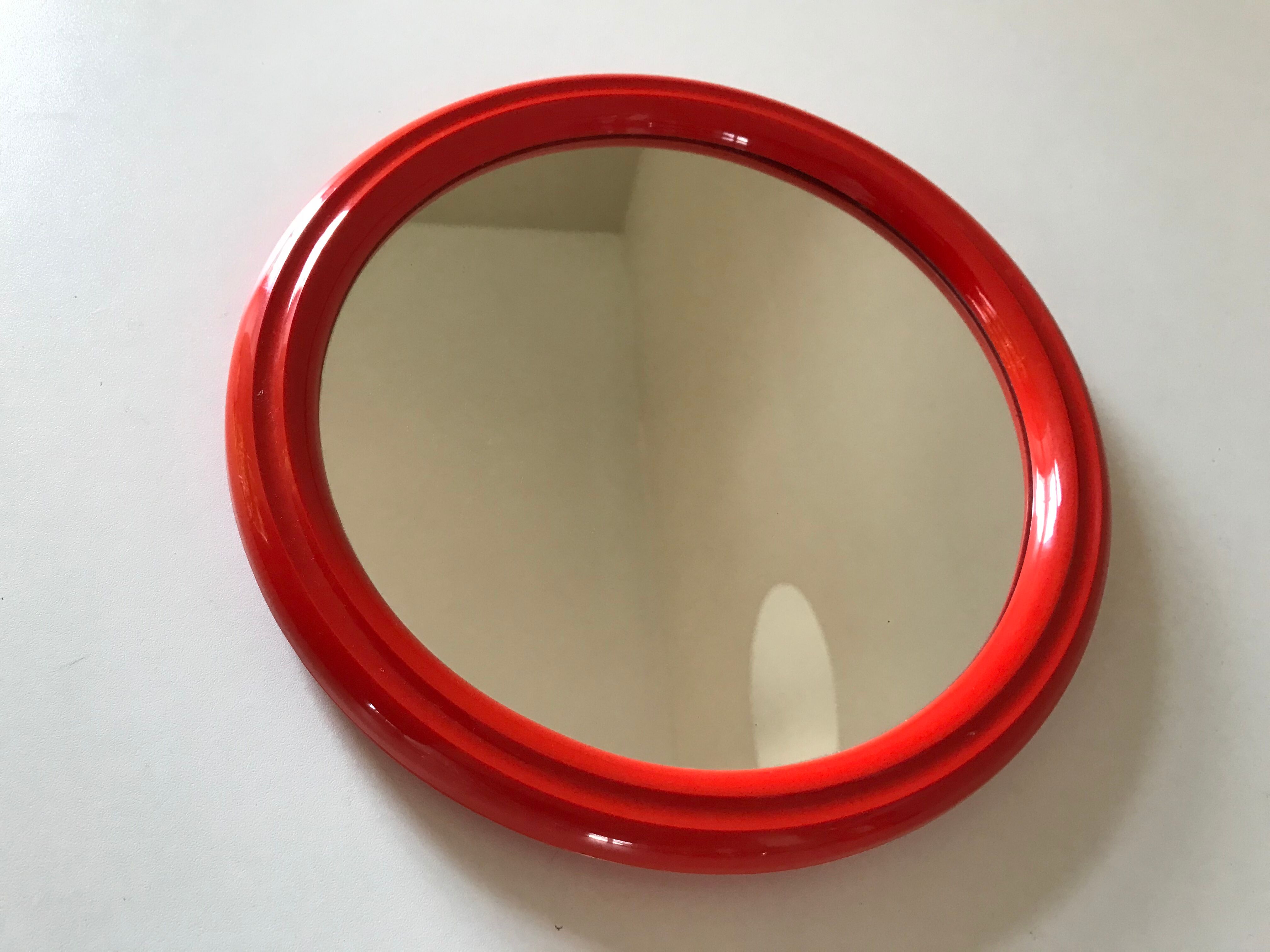 Round mirror vintage orange Years 70