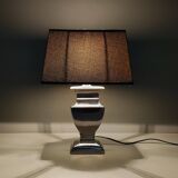 Druline ~ contemporary living room lamp ceramic silver black shade