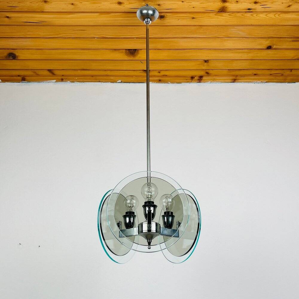 Vintage glass pendant lamp by Fontana Arte, 1970s.