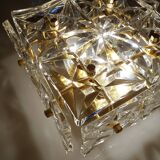 pair vintage wall lamps 60s golden crystal fine gold