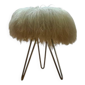 Rare Midcentury Brass and Hairpin Tripod Stool, Germany, 1960s