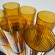 Verres ambrés soufflés années 60