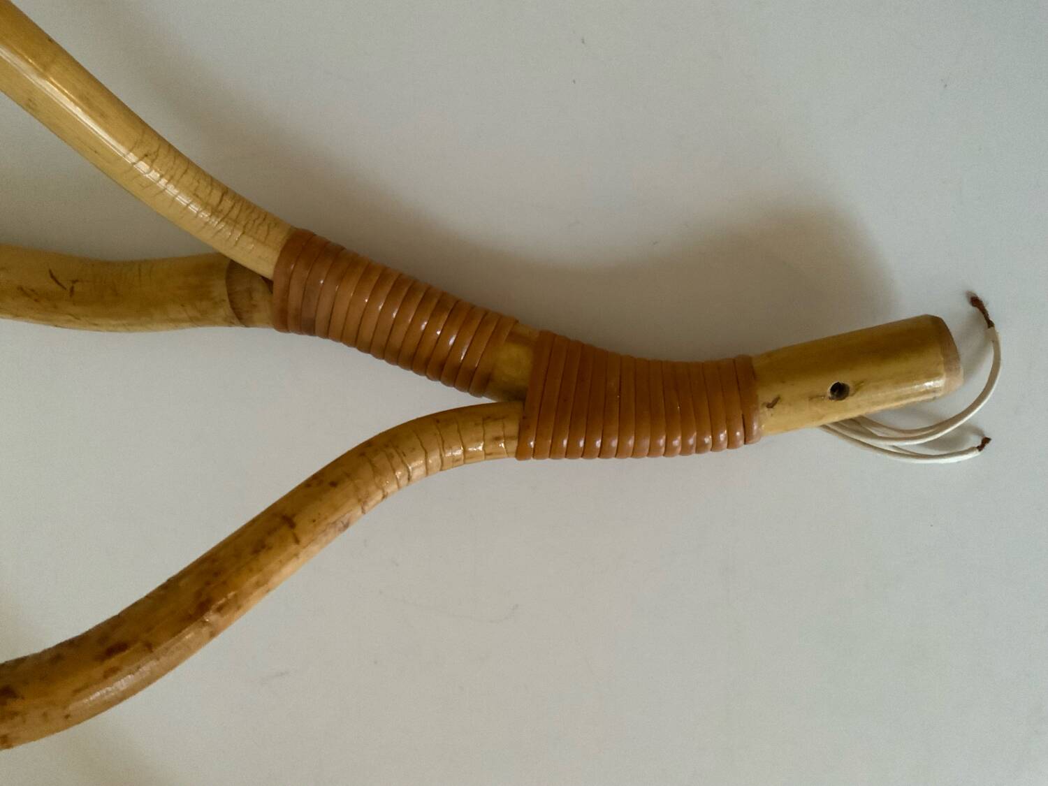 Rattan wall light trio