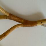 Rattan wall light trio