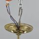 1930s Czech Art Deco Brass Chandelier with Milk Glass Globes