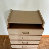 Mocha compass foot chest of drawers