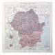 Old map Romania and Bulgaria 43x43cm from 1950