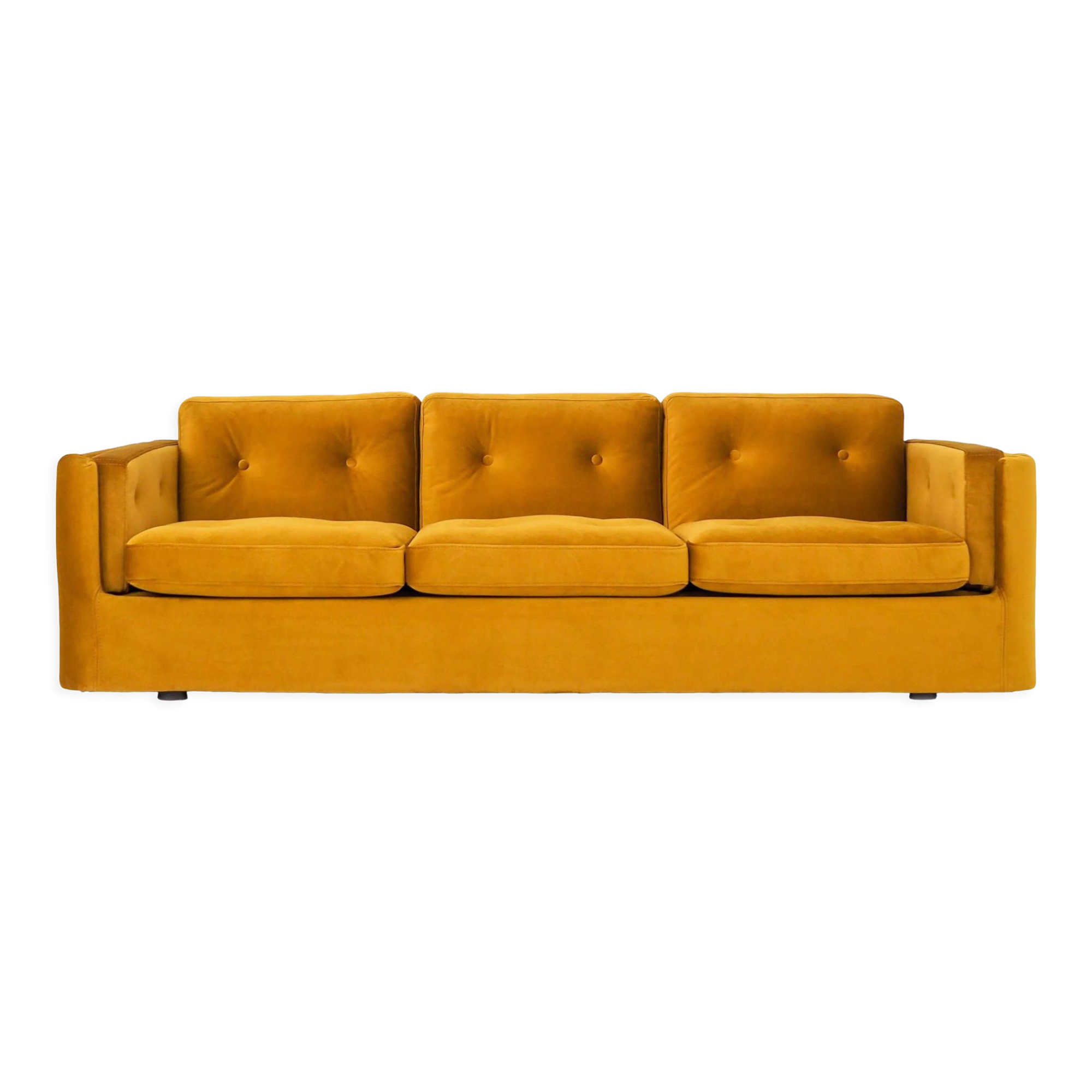 Sofa bergen mustard velour, scandinavian design