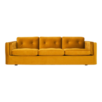 Sofa bergen mustard velour, scandinavian design