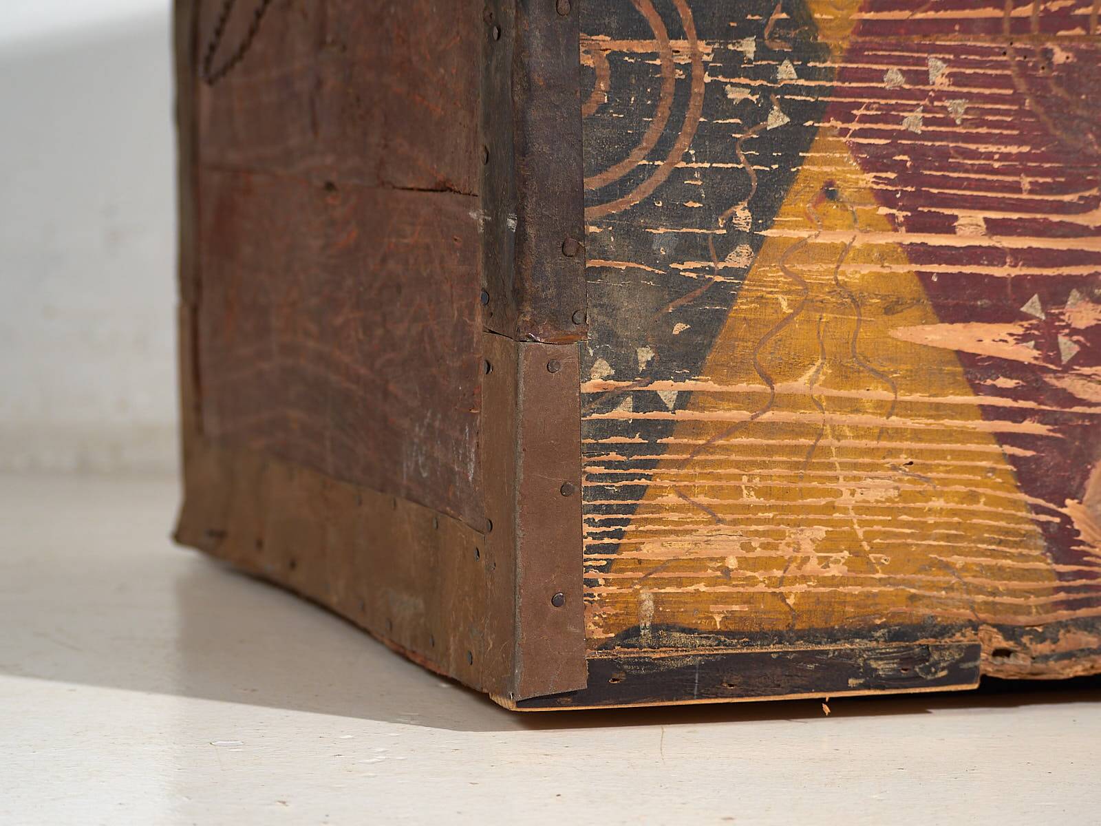 Malle ethnique ancienne peinte à la main (vers 1890) #30