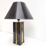 Plexiglas lamp and gold metal 70s