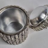 Mauro Manetti silver-plated metal ice bucket with bamboo decoration, Italy, 1970s