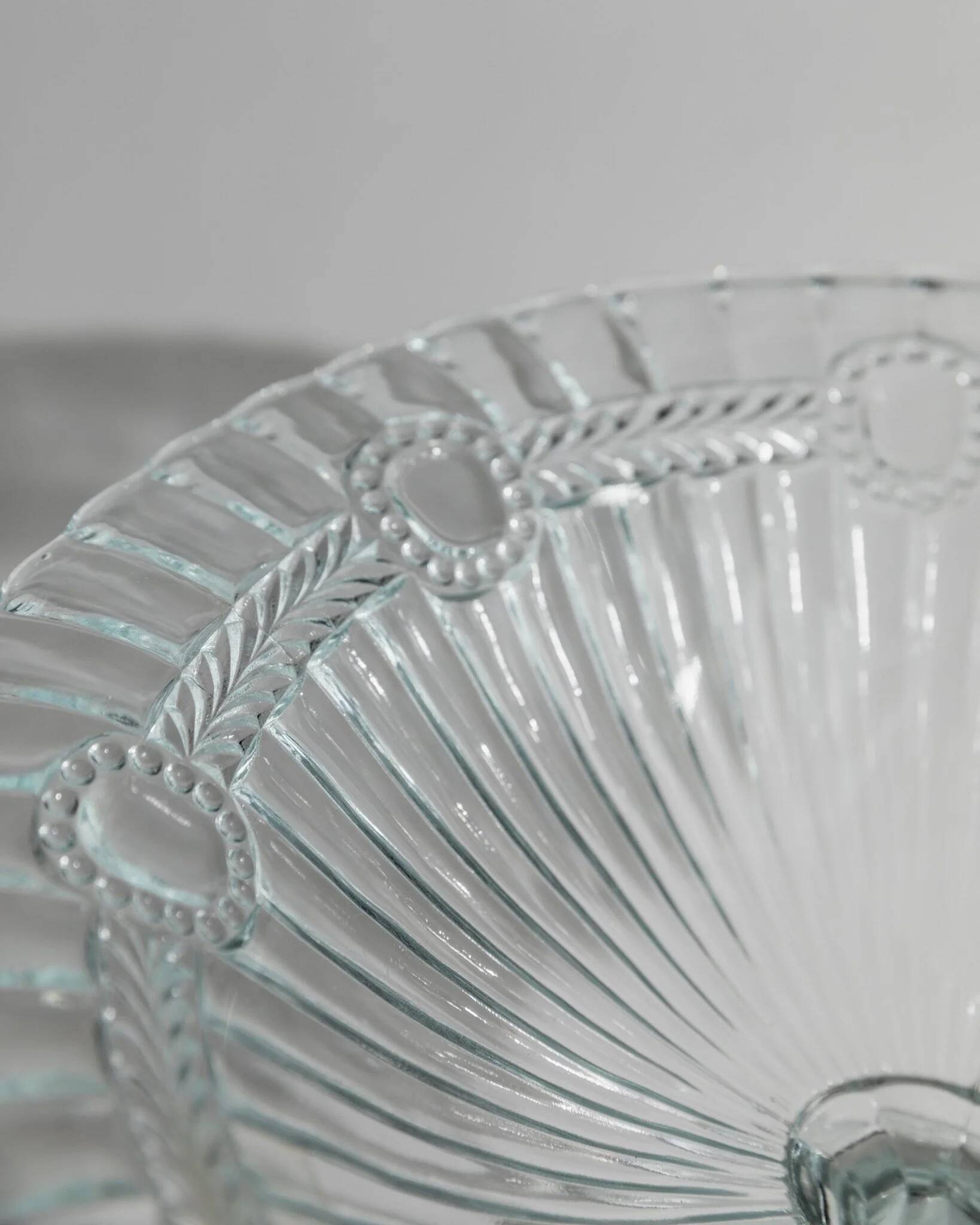 Blue pressed glass compote with pale aqua tint, 1910s Olivia Zabkowice Poland pedestal centerpiece