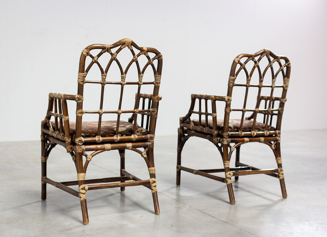 Elinor McGuire Bamboo armchair Pair 1970s