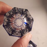 Set 5 glasses crystal liqueur style Saint Louis Baccarat blue