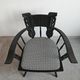 Pair of antique hand-carved armchairs in black lacquer from the 1920s.
