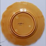 Set of 6 plates barbotine de sarreguemines france fruit decoration