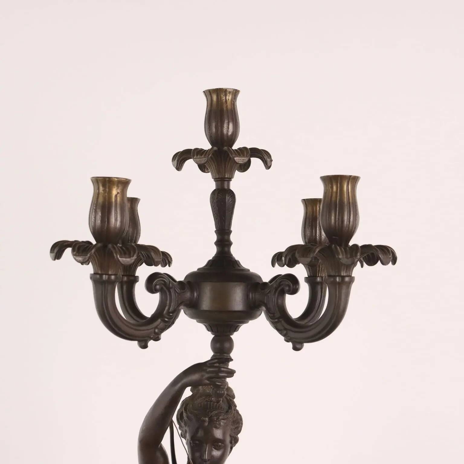 Antique bronze candelabrum Europe 20th Century
