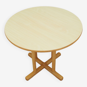 Table ronde en hêtre, design danois, années 1990, production : Danemark