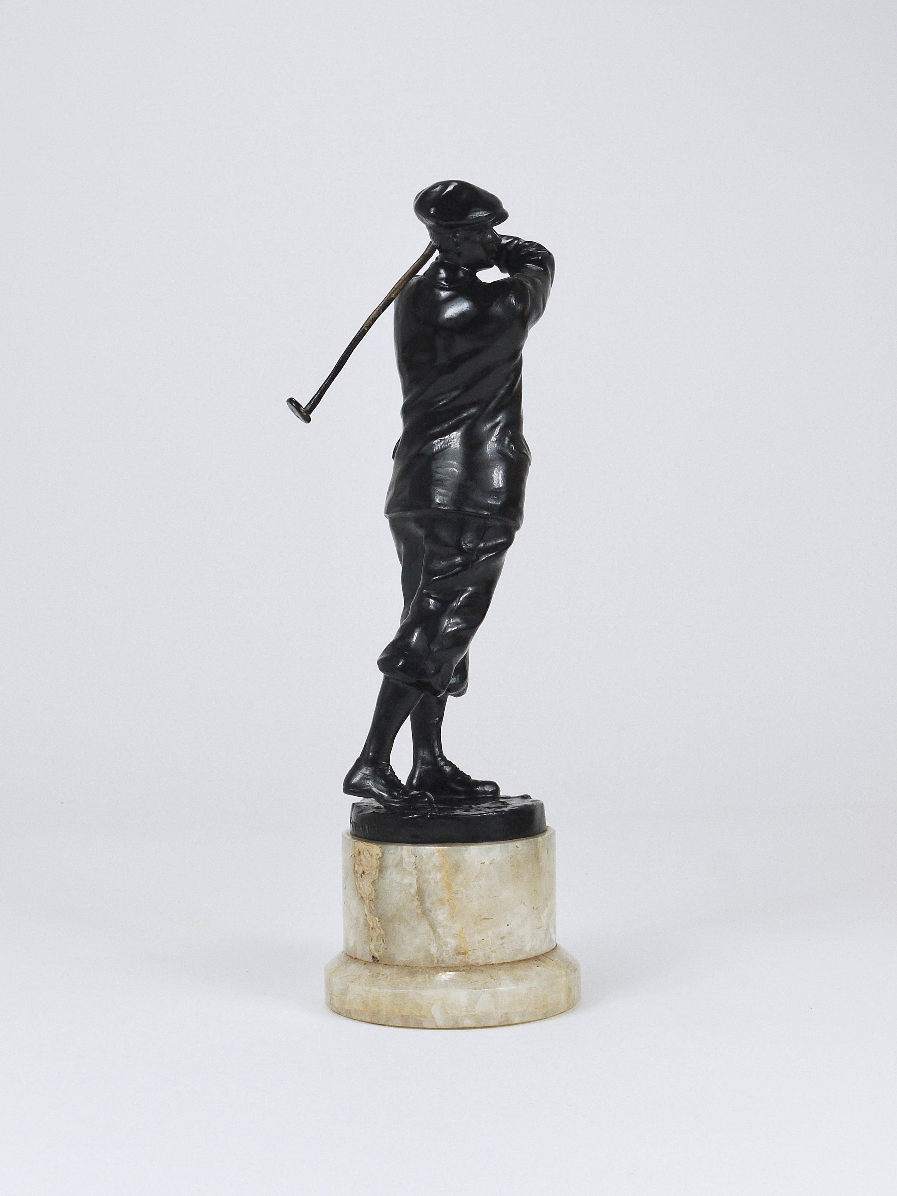 Bronze statue of the golfer Harry Vardon from the 1920s, Richard Thuss, Argentor Vienna.
