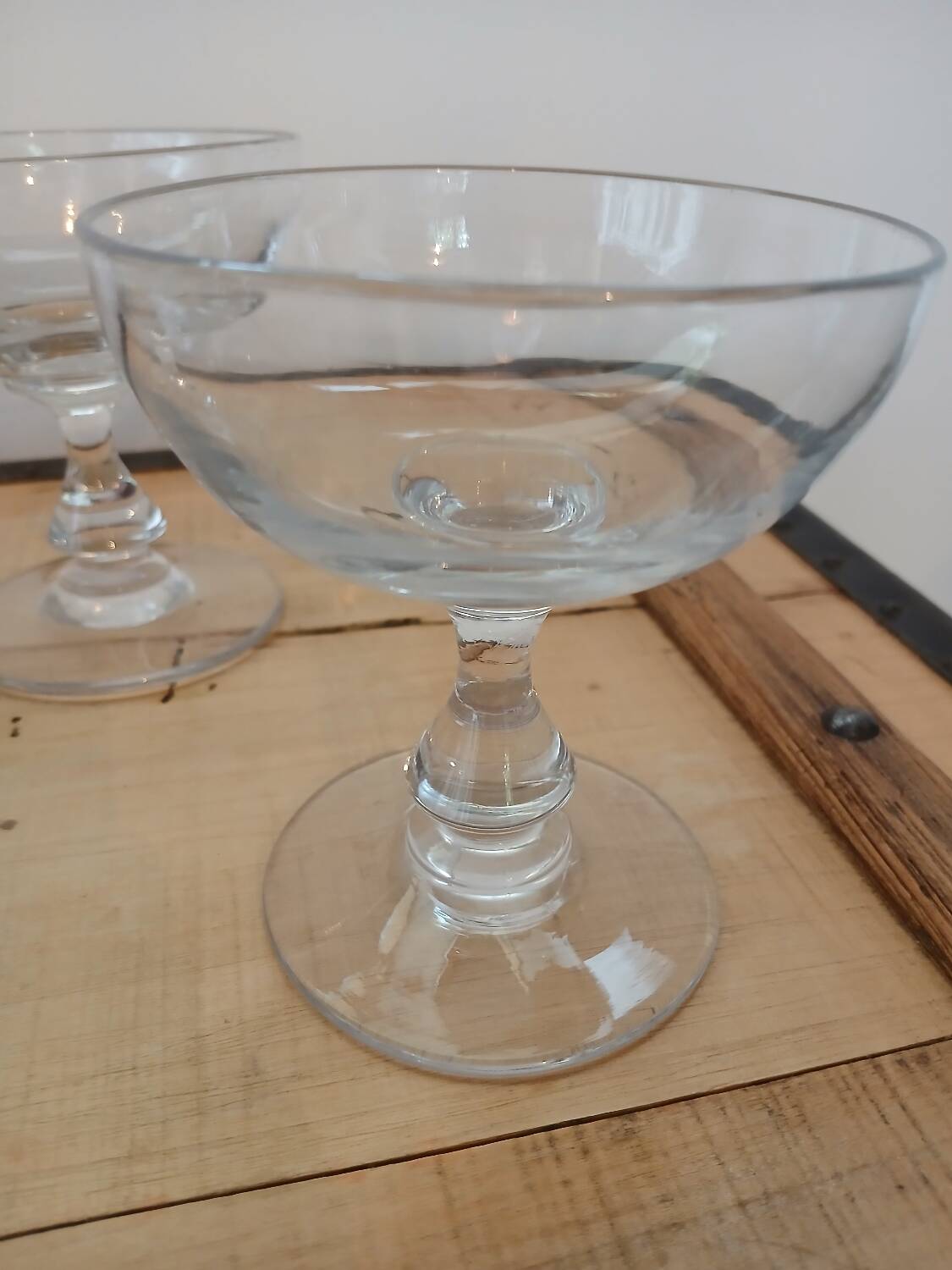 4 antique champagne glasses