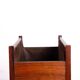 Danish magazine rack in rosewood and leather, 1960.