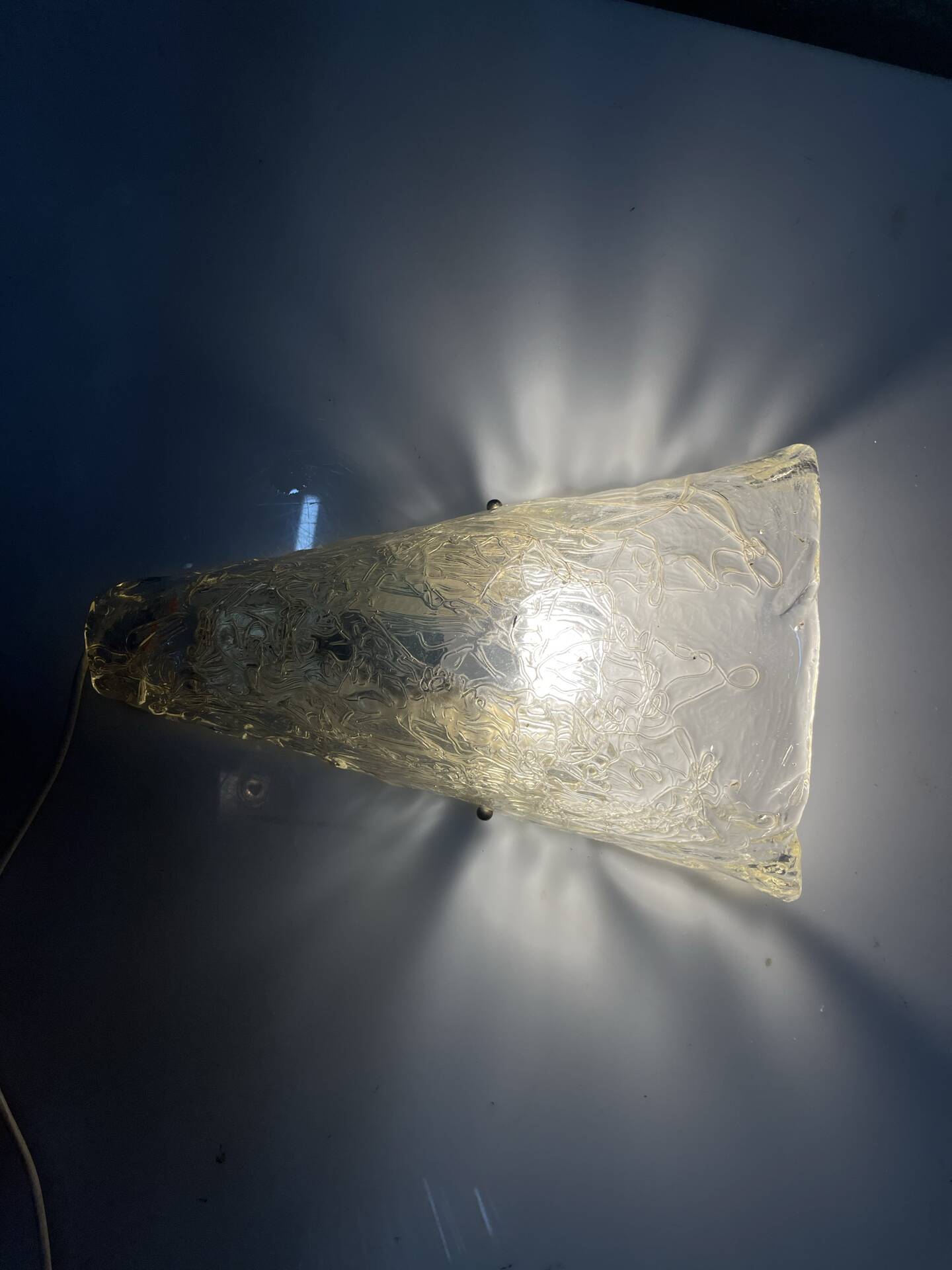 Large Single a Murano Glass Ice Sconce