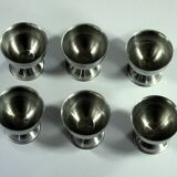 6 stainless steel egg cups - Vintage