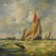 Tableau "Sailboats in Rough Seas" signed Albert Hess – Mid 20th century