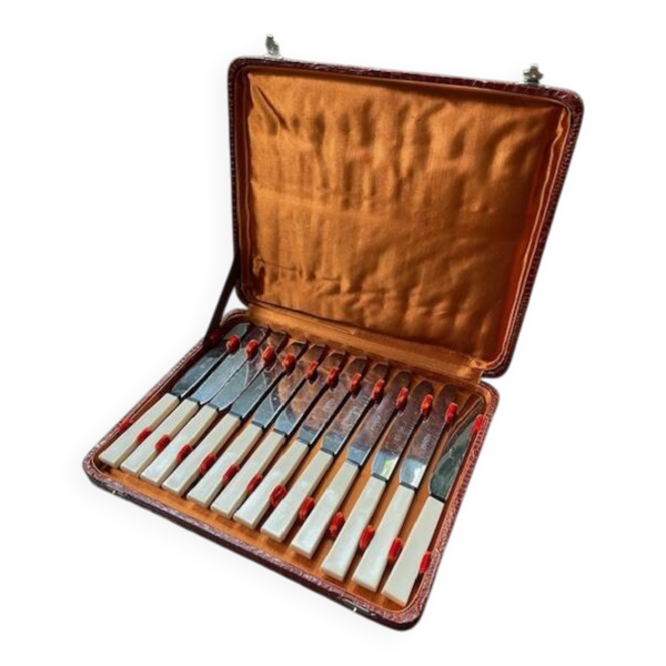 COFFRET ANCIEN DE 12 COUTEAUX annéees 50-60
