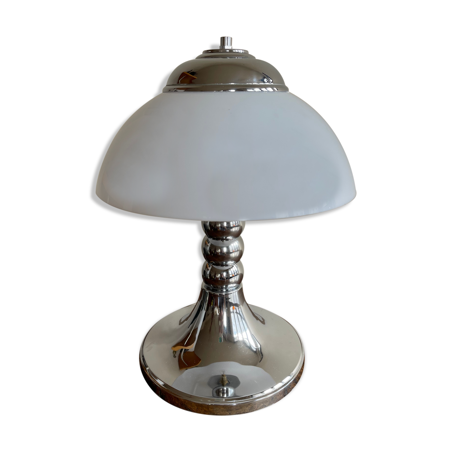 Chrome mushroom lamp space age