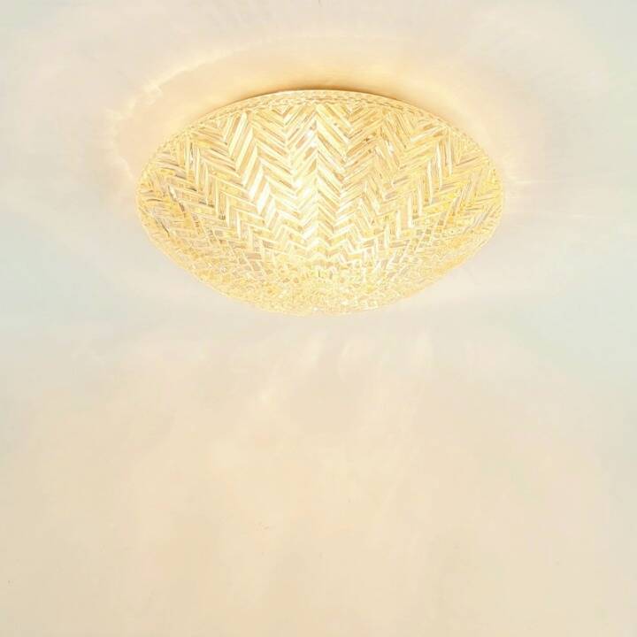 Mid-Century/Art Deco Geometric Glass Ceiling Light from Limburg, 1970s