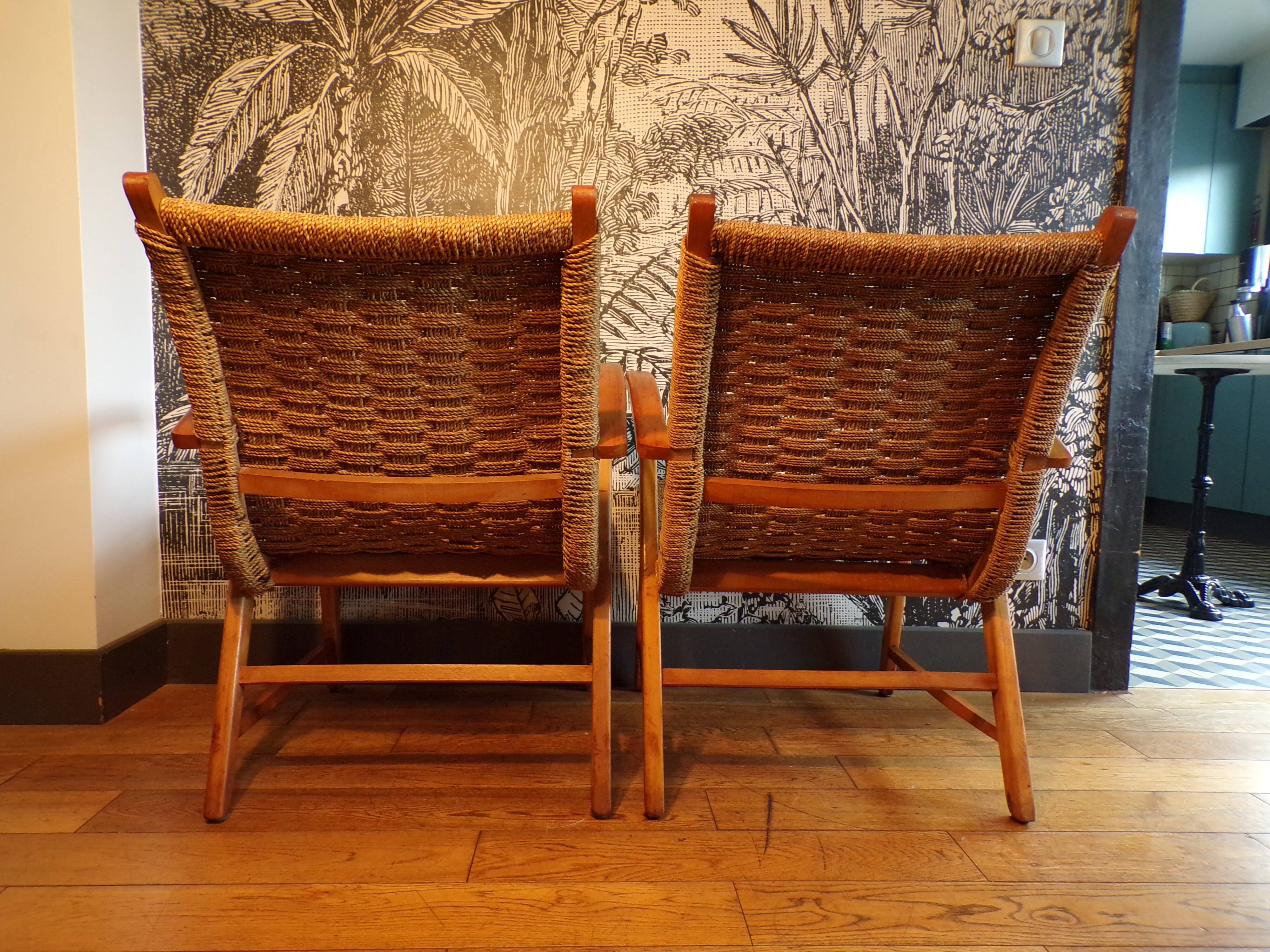 Pair of rope armchairs by Bas Van Pelt
