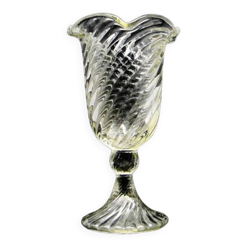 Vase Spirelli, moderne du milieu du siècle, en verre transparent, Ząbkowice, Pologne, années 1970