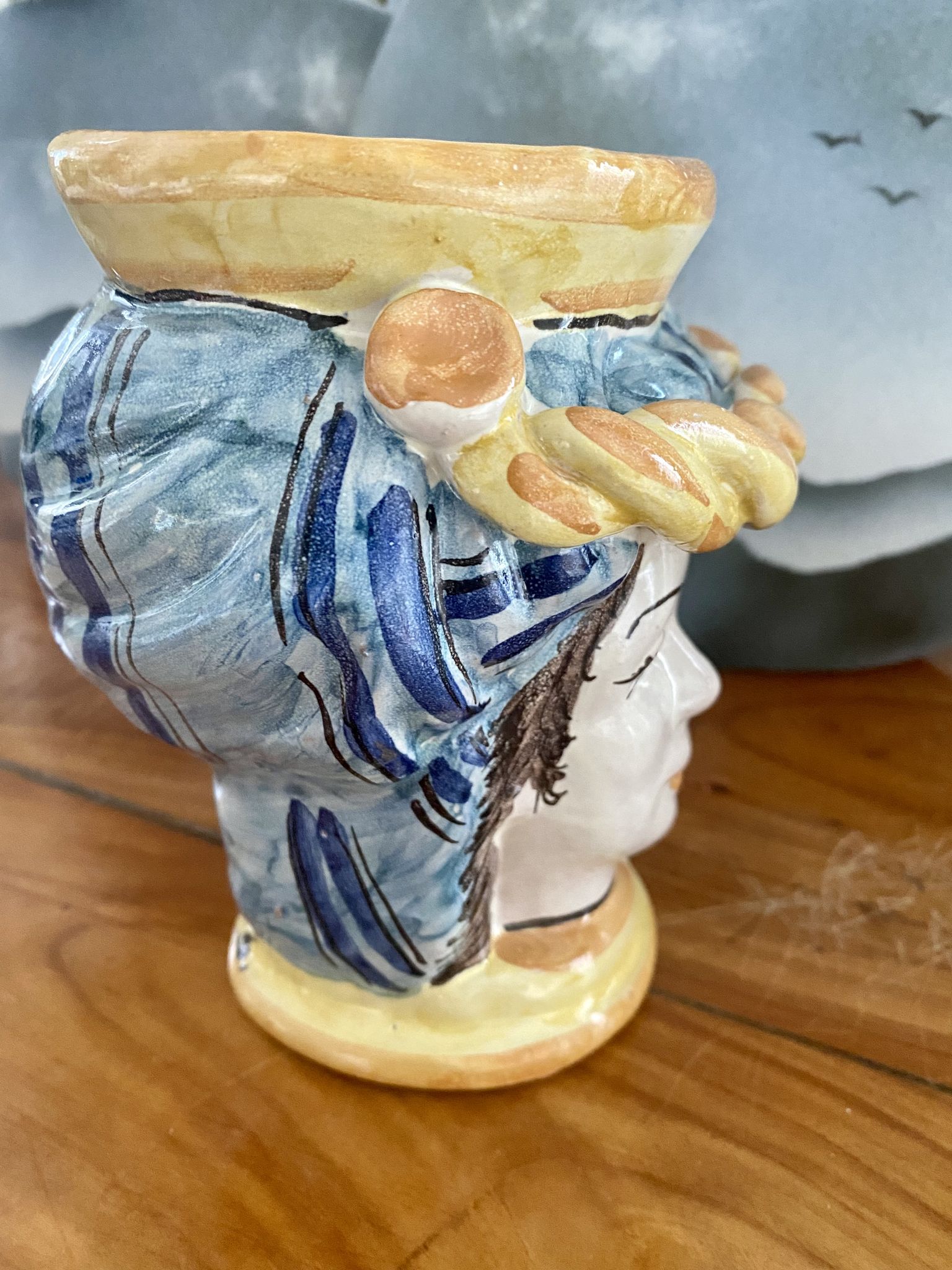 Ceramic Moorish head vase Caltagirone Sicily