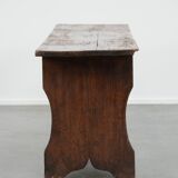 Timeless and characterful antique English hallway bench / bench for the dining table made of pinewood